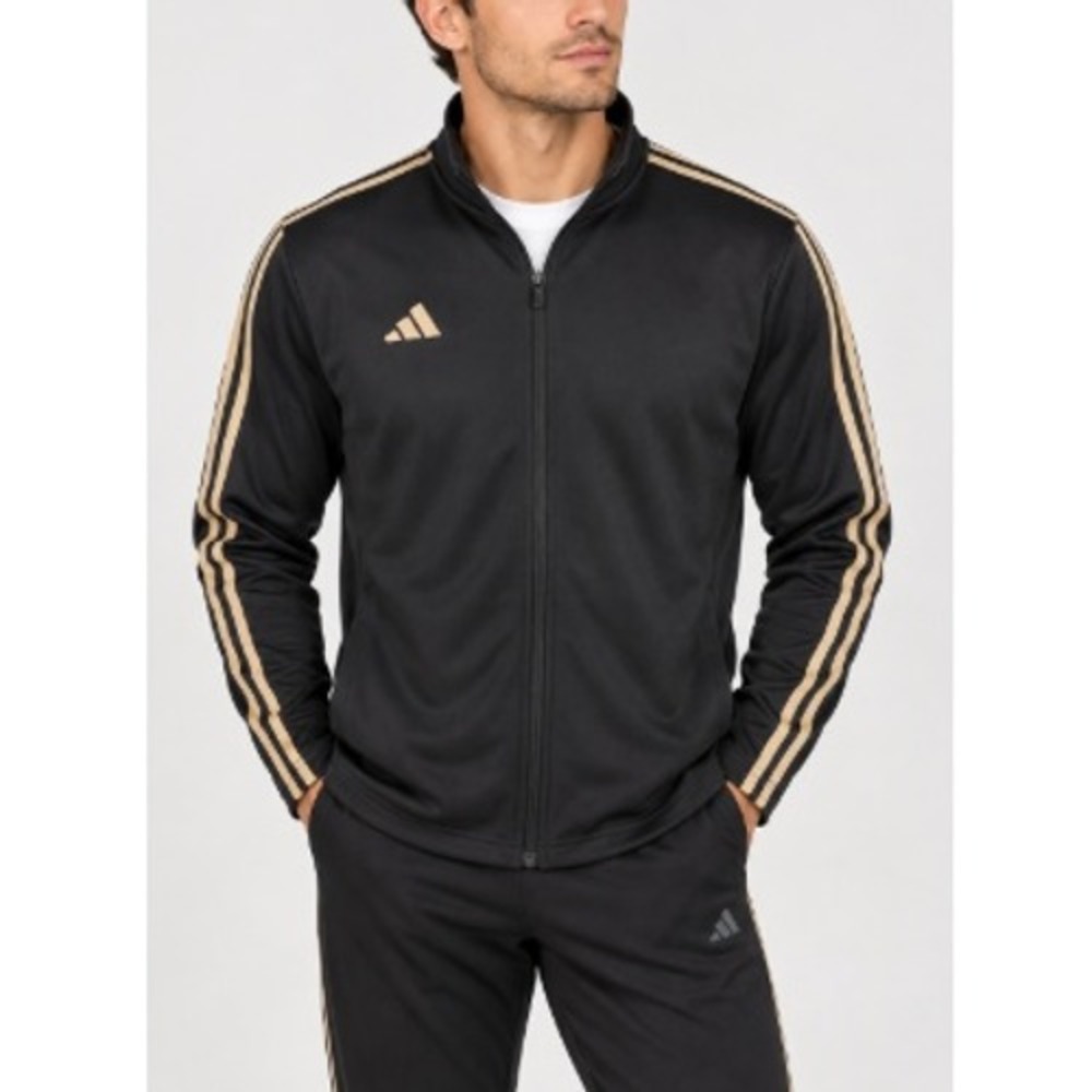 Adidas Men's Black Zip Up Stand Up Collar Tiro Training Reflective Jacket Size L